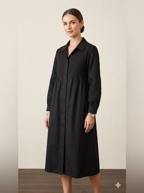Vintage Voyager West Elegant Black Women's Dress Coat, All Weather Traveler, M